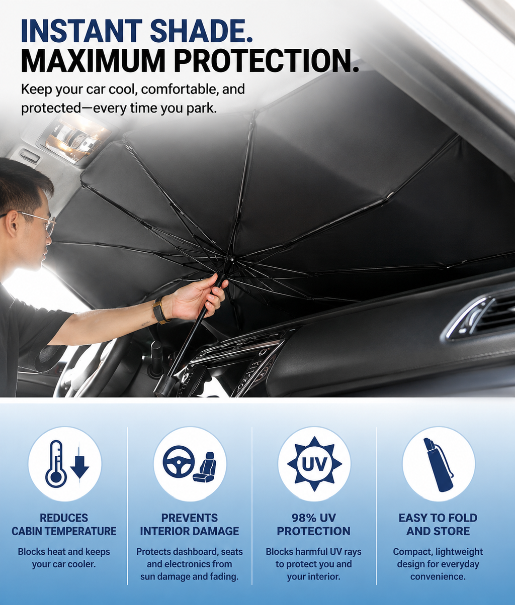 SeasonHaus Foldable Car Sunshade
