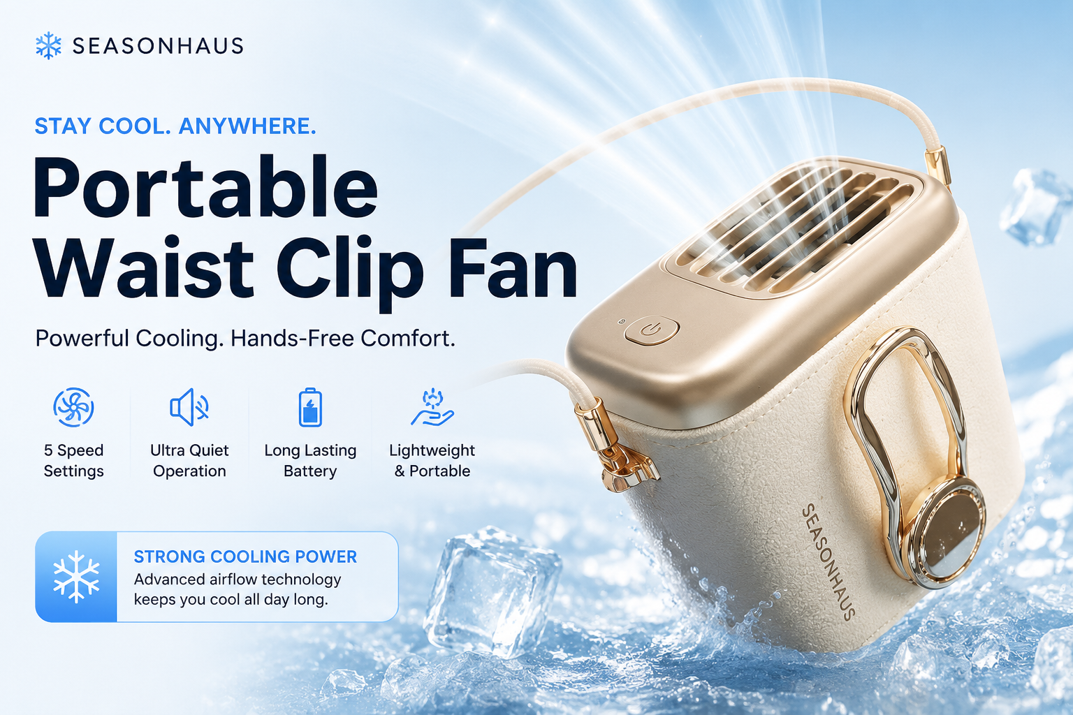 SeasonHaus Portable Waist Clip Fan