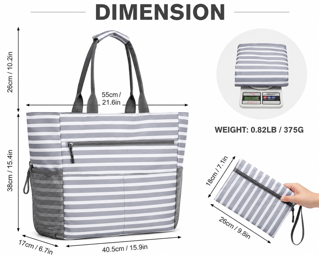 SeasonHaus Waterproof Beach Tote
